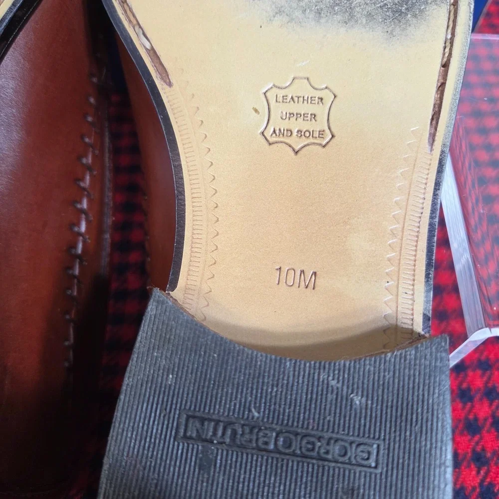 Giorgio Brutini Le Glove Penny Loafers Two Tone Brown Leather Canvas Mens 10M
